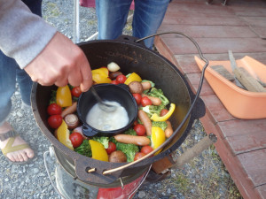 ダッチでチーズフォンデュ